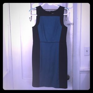 Black and teal color bock LOFT dress